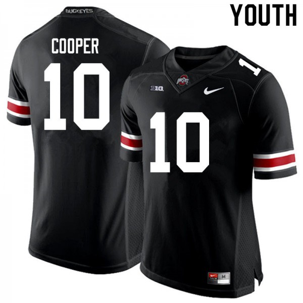 Ohio State Buckeyes #10 Mookie Cooper Youth Embroidery Jersey Black OSU11839